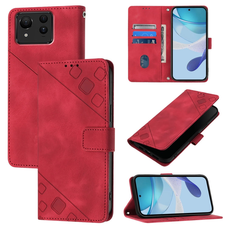 Skin Feel Embossed Leather Phone Case, For Asus Zenfone 12 Ultra, For Asus ROG Phone 9 / 9 Pro, For Asus Zenfone 11 Ultra, For Asus ROG Phone 8