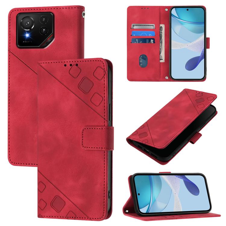 Skin Feel Embossed Leather Phone Case, For Asus Zenfone 12 Ultra, For Asus ROG Phone 9 / 9 Pro, For Asus Zenfone 11 Ultra, For Asus ROG Phone 8