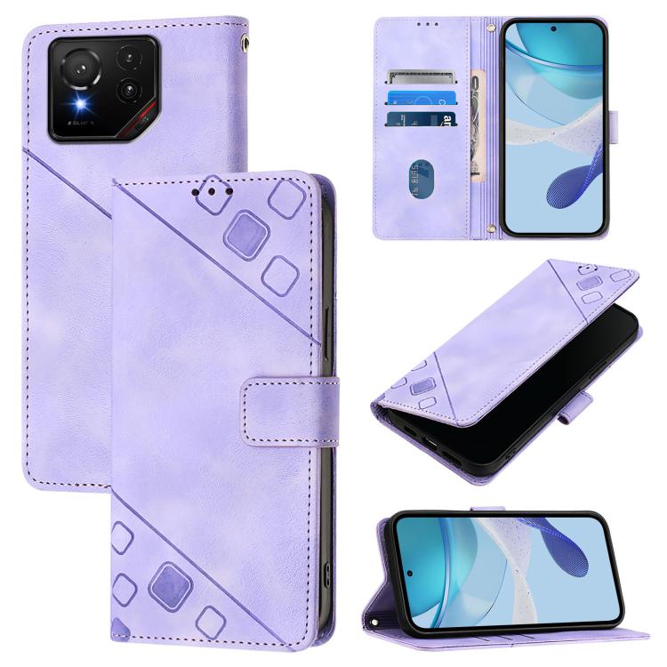 Skin Feel Embossed Leather Phone Case, For Asus Zenfone 12 Ultra, For Asus ROG Phone 9 / 9 Pro, For Asus Zenfone 11 Ultra, For Asus ROG Phone 8