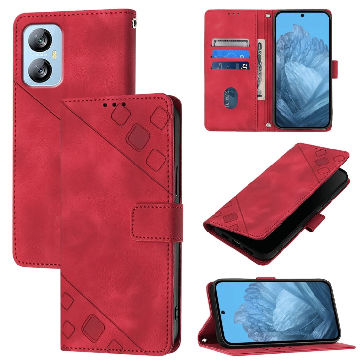 Skin Feel Embossed Leather Phone Case, For Blackview Wave 6C, For Blackview Shark 8, For Blackview A53, For Blackview A52