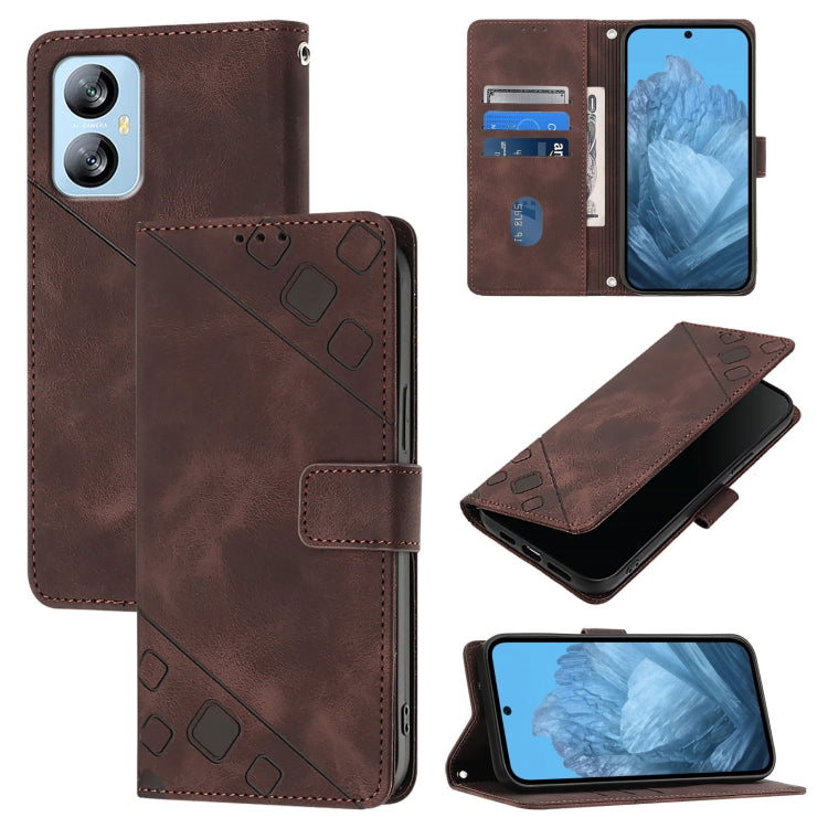 Skin Feel Embossed Leather Phone Case, For Blackview Wave 6C, For Blackview Shark 8, For Blackview A53, For Blackview A52