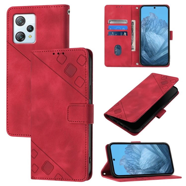 Skin Feel Embossed Leather Phone Case, For Blackview Wave 6C, For Blackview Shark 8, For Blackview A53, For Blackview A52