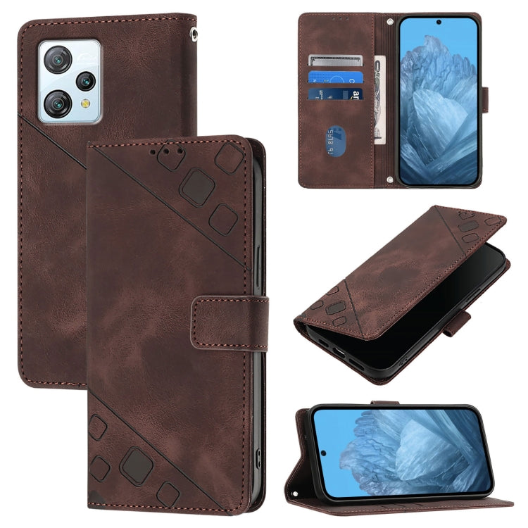 Skin Feel Embossed Leather Phone Case, For Blackview Wave 6C, For Blackview Shark 8, For Blackview A53, For Blackview A52