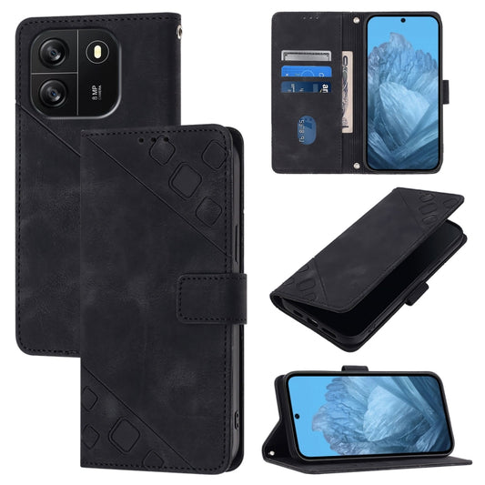 Skin Feel Embossed Leather Phone Case, For Blackview Wave 6C, For Blackview Shark 8, For Blackview A53, For Blackview A52