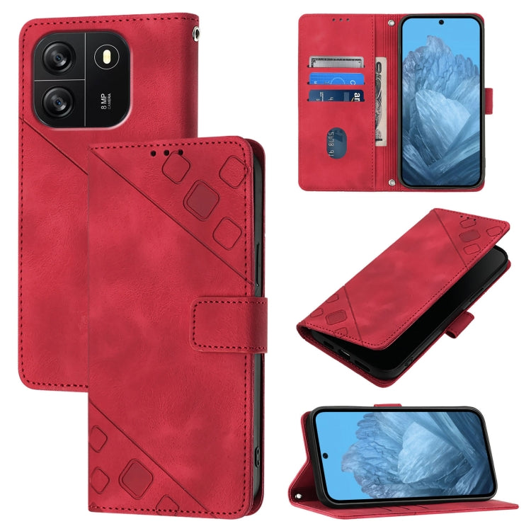 Skin Feel Embossed Leather Phone Case, For Blackview Wave 6C, For Blackview Shark 8, For Blackview A53, For Blackview A52
