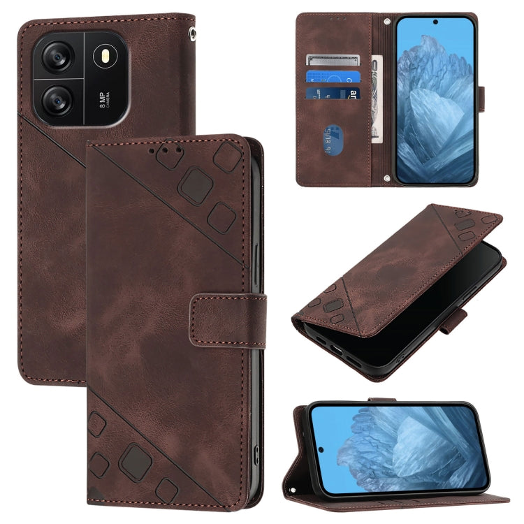 Skin Feel Embossed Leather Phone Case, For Blackview Wave 6C, For Blackview Shark 8, For Blackview A53, For Blackview A52