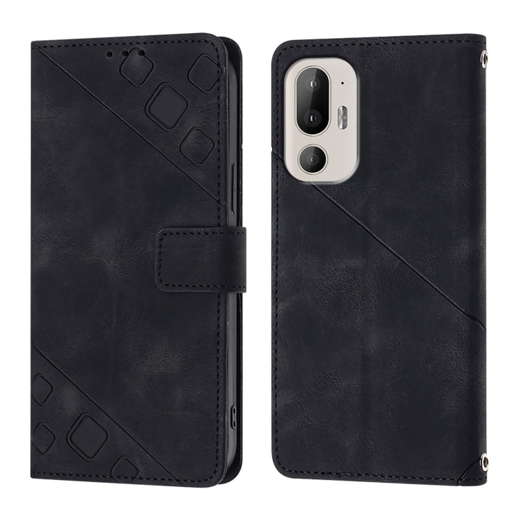 Skin Feel Embossed Leather Phone Case, For HTC U24 Pro