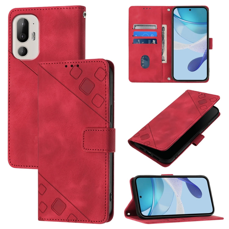 Skin Feel Embossed Leather Phone Case, For HTC U24 Pro