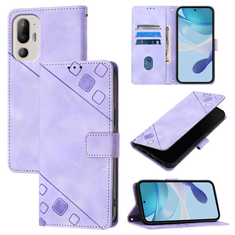 Skin Feel Embossed Leather Phone Case, For HTC U24 Pro