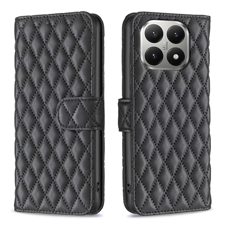 Diamond Lattice Wallet Flip Leather Phone Case, For Xiaomi 17T Pro 5G, For Xiaomi 17T 5G, For Xiaomi 15T Pro 5G, For Xiaomi 15T 5G, For Xiaomi Poco M6 4G / Redmi 13 4G