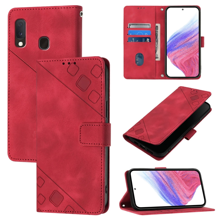 Skin Feel Embossed Leather Phone Case, For Samsung Galaxy A71 4G, For Samsung Galaxy A51 4G / M40s, For Samsung Galaxy A70 / A70s, For Samsung Galaxy A20s, For Samsung Galaxy A10e / A20e, For Samsung Galaxy A40, For Samsung Galaxy Xcover 4s