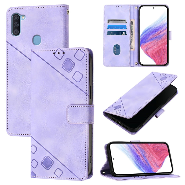 Skin Feel Embossed Leather Phone Case, For Samsung Galaxy A10s / M01s, For Samsung Galaxy A71 5G, For Samsung Galaxy A31, For Samsung Galaxy A11 EU, For Samsung Galaxy A21 EU, For Samsung Galaxy A01 EU, For Samsung Galaxy A91 / M80s / S10 Lite         ...
