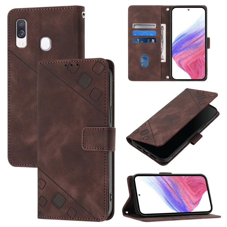 Skin Feel Embossed Leather Phone Case, For Samsung Galaxy A71 4G, For Samsung Galaxy A51 4G / M40s, For Samsung Galaxy A70 / A70s, For Samsung Galaxy A20s, For Samsung Galaxy A10e / A20e, For Samsung Galaxy A40, For Samsung Galaxy Xcover 4s