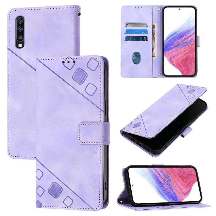 Skin Feel Embossed Leather Phone Case, For Samsung Galaxy A71 4G, For Samsung Galaxy A51 4G / M40s, For Samsung Galaxy A70 / A70s, For Samsung Galaxy A20s, For Samsung Galaxy A10e / A20e, For Samsung Galaxy A40, For Samsung Galaxy Xcover 4s