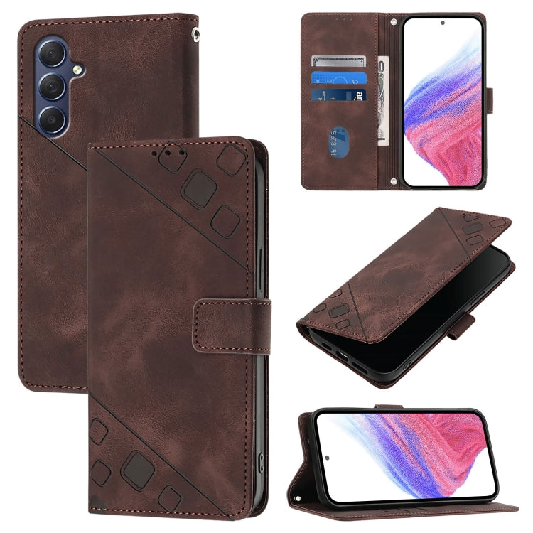 Skin Feel Embossed Leather Phone Case, For Samsung Galaxy M34 5G / F34 5G, For Samsung Galaxy F54 5G / M54 5G Global, For Samsung Galaxy Xcover6 Pro, For Samsung Galaxy M22 / M32 4G Global, For Samsung Galaxy Xcover 5, For Samsung Galaxy A41           ...