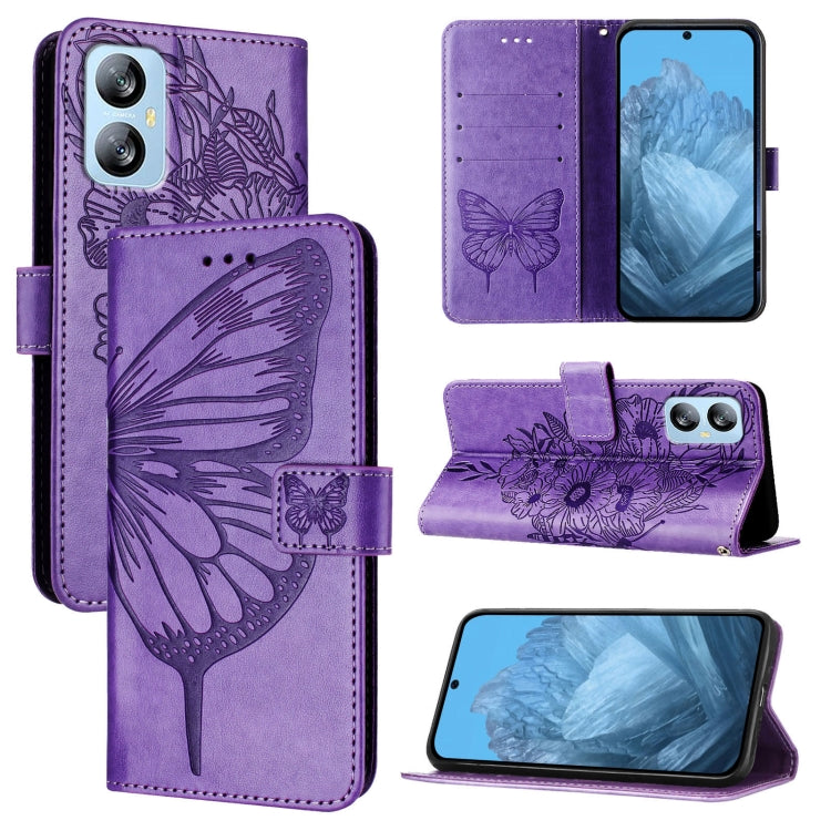 Embossed Butterfly Leather Phone Case, For Blackview Wave 6C, For Blackview Shark 8, For Blackview A53, For Blackview A52