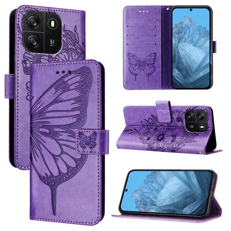 Embossed Butterfly Leather Phone Case, For Blackview Wave 6C, For Blackview Shark 8, For Blackview A53, For Blackview A52