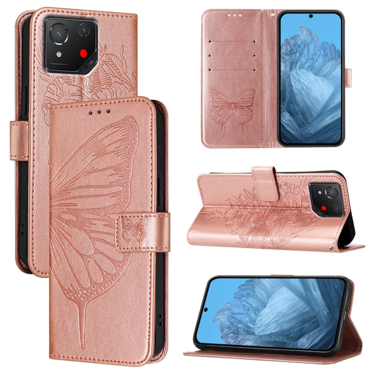 Embossed Butterfly Leather Phone Case, For ASUS Zenfone 12 Ultra, For Asus ROG Phone 9 / 9 Pro, For Asus Zenfone 11 Ultra, For Asus ROG Phone 8