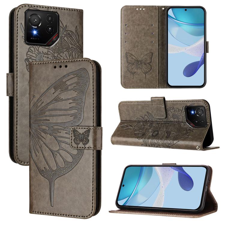 Embossed Butterfly Leather Phone Case, For ASUS Zenfone 12 Ultra, For Asus ROG Phone 9 / 9 Pro, For Asus Zenfone 11 Ultra, For Asus ROG Phone 8