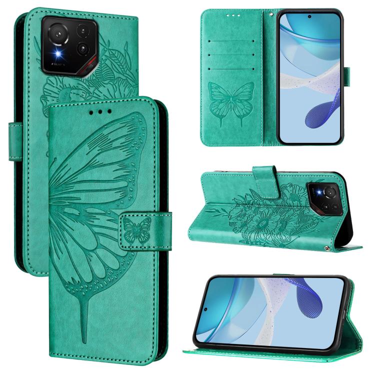 Embossed Butterfly Leather Phone Case, For ASUS Zenfone 12 Ultra, For Asus ROG Phone 9 / 9 Pro, For Asus Zenfone 11 Ultra, For Asus ROG Phone 8