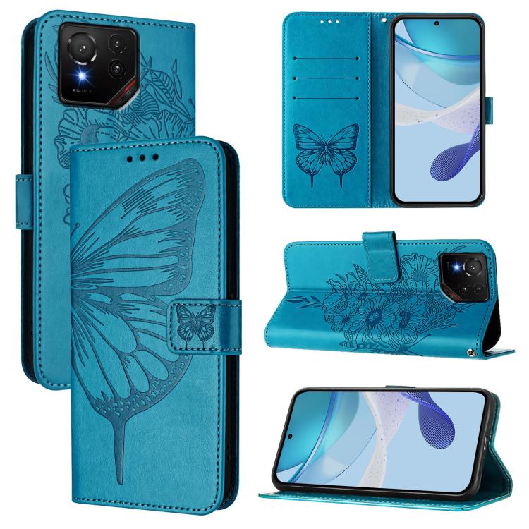 Embossed Butterfly Leather Phone Case, For ASUS Zenfone 12 Ultra, For Asus ROG Phone 9 / 9 Pro, For Asus Zenfone 11 Ultra, For Asus ROG Phone 8