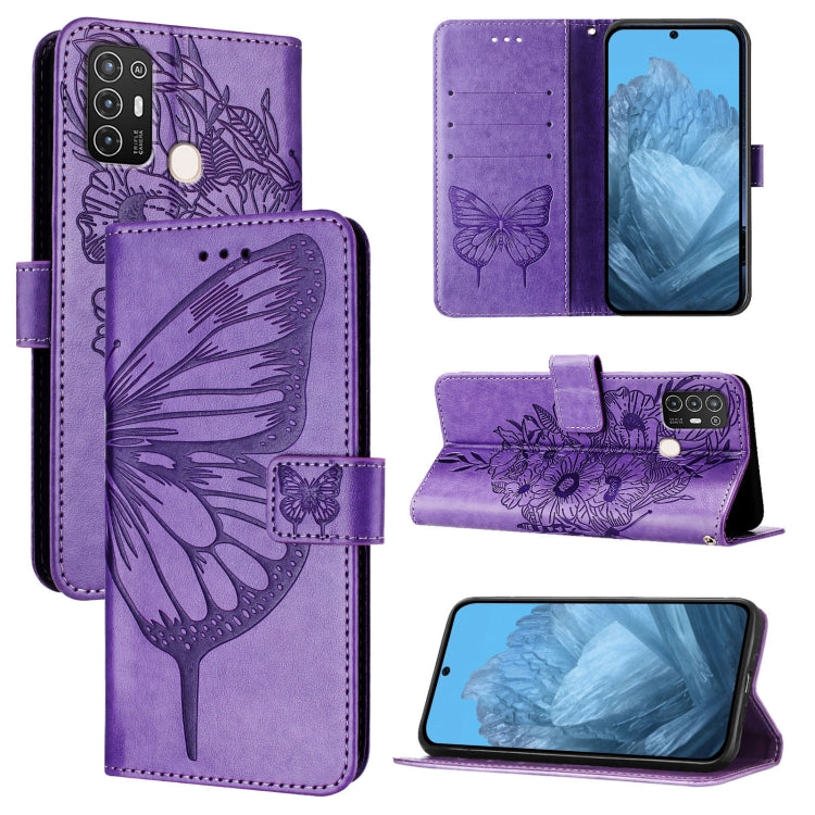 Embossed Butterfly Leather Phone Case, For ZTE Blade A53 Pro, For ZTE Blade A53, For ZTE Blade A52 Lite, For ZTE Blade V40s, For ZTE Blade A52