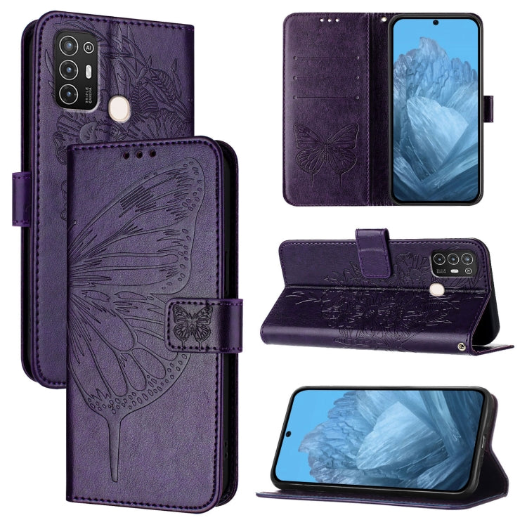 Embossed Butterfly Leather Phone Case, For ZTE Blade A53 Pro, For ZTE Blade A53, For ZTE Blade A52 Lite, For ZTE Blade V40s, For ZTE Blade A52