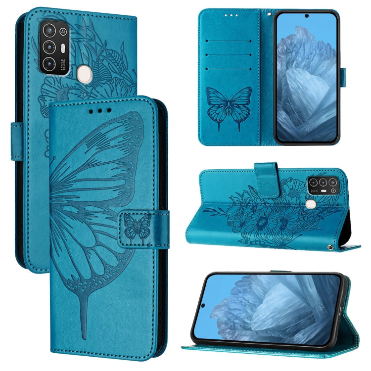 Embossed Butterfly Leather Phone Case, For ZTE Blade A53 Pro, For ZTE Blade A53, For ZTE Blade A52 Lite, For ZTE Blade V40s, For ZTE Blade A52