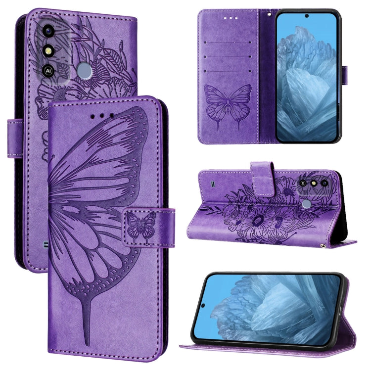 Embossed Butterfly Leather Phone Case, For ZTE Blade A53 Pro, For ZTE Blade A53, For ZTE Blade A52 Lite, For ZTE Blade V40s, For ZTE Blade A52