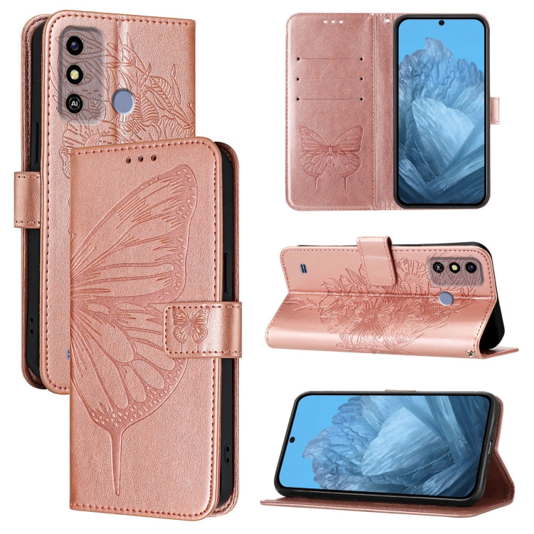 Embossed Butterfly Leather Phone Case, For ZTE Blade A53 Pro, For ZTE Blade A53, For ZTE Blade A52 Lite, For ZTE Blade V40s, For ZTE Blade A52