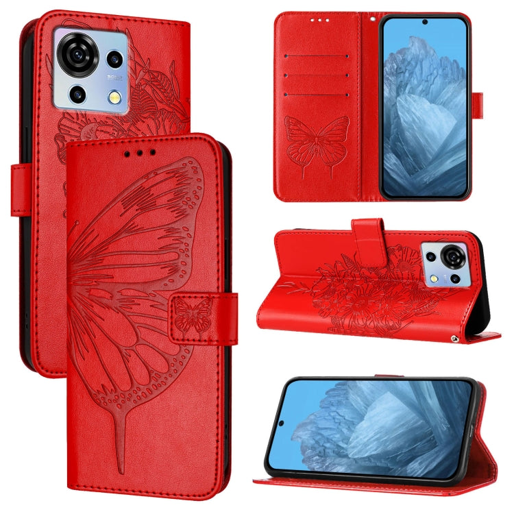 Embossed Butterfly Leather Phone Case, For ZTE Blade A35 / A55, For ZTE Blade V60 / Axon 60 4G, For ZTE Nubia Z60 Ultra, For ZTE Blade A73 5G, For ZTE Blade A73 4G, For ZTE Blade V50 Vita