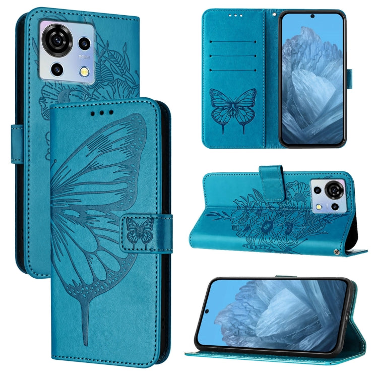 Embossed Butterfly Leather Phone Case, For ZTE Blade A35 / A55, For ZTE Blade V60 / Axon 60 4G, For ZTE Nubia Z60 Ultra, For ZTE Blade A73 5G, For ZTE Blade A73 4G, For ZTE Blade V50 Vita