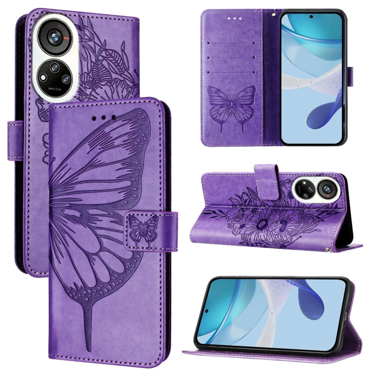 Embossed Butterfly Leather Phone Case, For ZTE Blade A53 Pro, For ZTE Blade A53, For ZTE Blade A52 Lite, For ZTE Blade V40s, For ZTE Blade A52