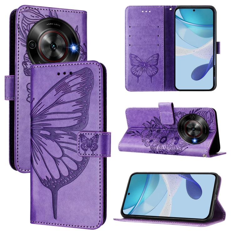 Embossed Butterfly Leather Phone Case, For ZTE Blade A75 Pro 5G / T-Elite 5G, For ZTE Blade A76 4G, For ZTE Nubia S 5G A403ZT, For ZTE Blade V70 Vita / V70 Design, For ZTE Blade V70 Design, For ZTE Blade A75 5G / Nubia Focus