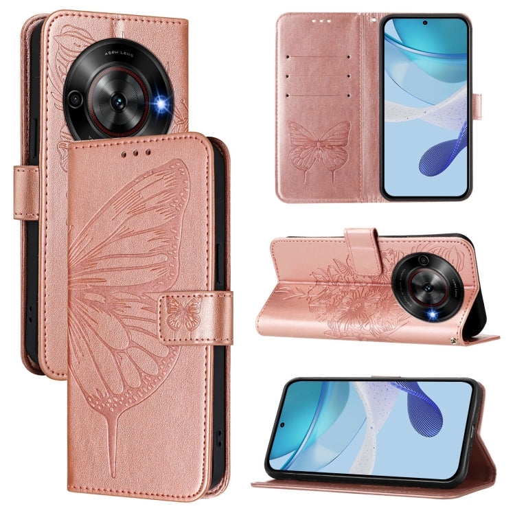 Embossed Butterfly Leather Phone Case, For ZTE Blade A75 Pro 5G / T-Elite 5G, For ZTE Blade A76 4G, For ZTE Nubia S 5G A403ZT, For ZTE Blade V70 Vita / V70 Design, For ZTE Blade V70 Design, For ZTE Blade A75 5G / Nubia Focus