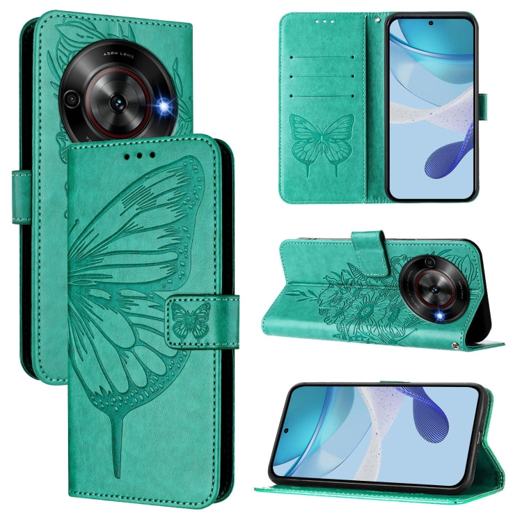 Embossed Butterfly Leather Phone Case, For ZTE Blade A75 Pro 5G / T-Elite 5G, For ZTE Blade A76 4G, For ZTE Nubia S 5G A403ZT, For ZTE Blade V70 Vita / V70 Design, For ZTE Blade V70 Design, For ZTE Blade A75 5G / Nubia Focus