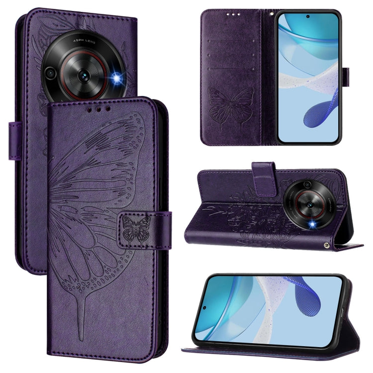 Embossed Butterfly Leather Phone Case, For ZTE Blade A75 Pro 5G / T-Elite 5G, For ZTE Blade A76 4G, For ZTE Nubia S 5G A403ZT, For ZTE Blade V70 Vita / V70 Design, For ZTE Blade V70 Design, For ZTE Blade A75 5G / Nubia Focus