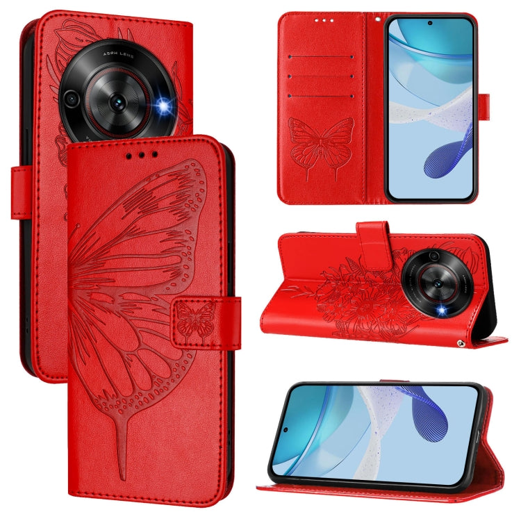Embossed Butterfly Leather Phone Case, For ZTE Blade A75 Pro 5G / T-Elite 5G, For ZTE Blade A76 4G, For ZTE Nubia S 5G A403ZT, For ZTE Blade V70 Vita / V70 Design, For ZTE Blade V70 Design, For ZTE Blade A75 5G / Nubia Focus