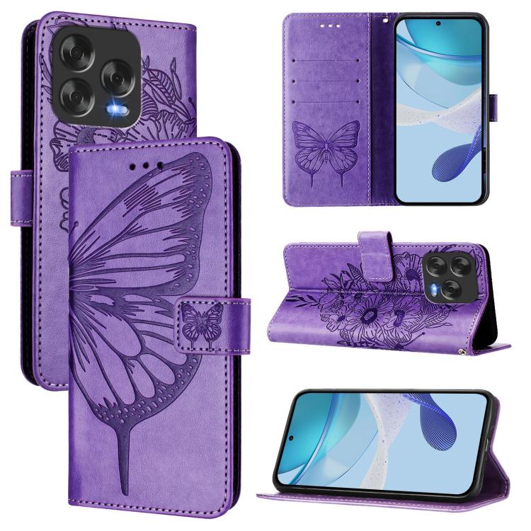 Embossed Butterfly Leather Phone Case, For ZTE Blade A75 Pro 5G / T-Elite 5G, For ZTE Blade A76 4G, For ZTE Nubia S 5G A403ZT, For ZTE Blade V70 Vita / V70 Design, For ZTE Blade V70 Design, For ZTE Blade A75 5G / Nubia Focus