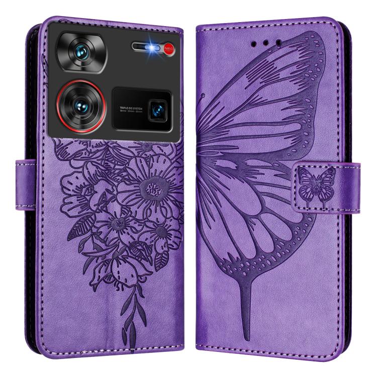 Embossed Butterfly Leather Phone Case, For ZTE Blade A35 / A55, For ZTE Blade V60 / Axon 60 4G, For ZTE Nubia Z60 Ultra, For ZTE Blade A73 5G, For ZTE Blade A73 4G, For ZTE Blade V50 Vita