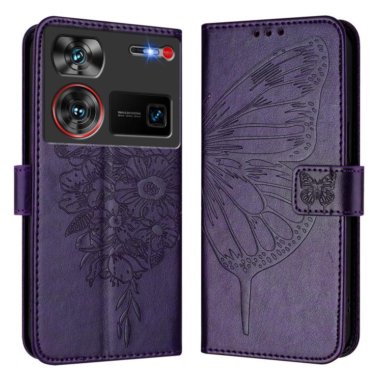 Embossed Butterfly Leather Phone Case, For ZTE Blade A35 / A55, For ZTE Blade V60 / Axon 60 4G, For ZTE Nubia Z60 Ultra, For ZTE Blade A73 5G, For ZTE Blade A73 4G, For ZTE Blade V50 Vita