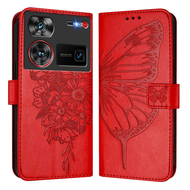 Embossed Butterfly Leather Phone Case, For ZTE Blade A35 / A55, For ZTE Blade V60 / Axon 60 4G, For ZTE Nubia Z60 Ultra, For ZTE Blade A73 5G, For ZTE Blade A73 4G, For ZTE Blade V50 Vita