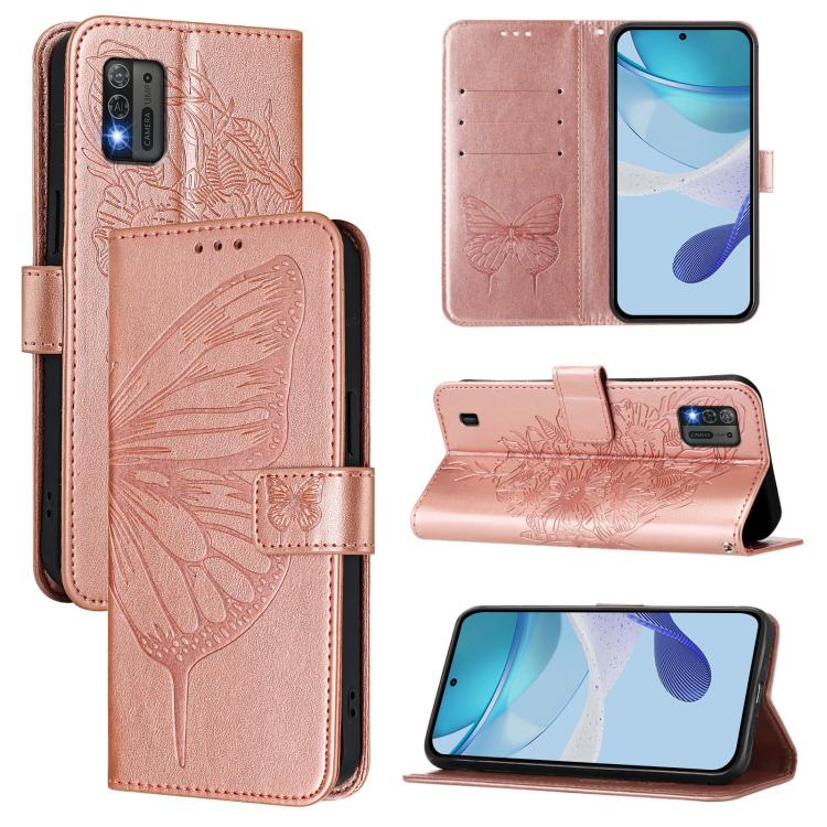 Embossed Butterfly Leather Phone Case, For ZTE Blade A53 Pro, For ZTE Blade A53, For ZTE Blade A52 Lite, For ZTE Blade V40s, For ZTE Blade A52