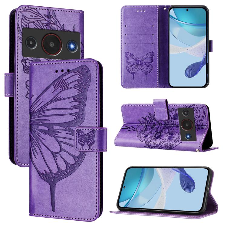 Embossed Butterfly Leather Phone Case, For ZTE Blade A75 Pro 5G / T-Elite 5G, For ZTE Blade A76 4G, For ZTE Nubia S 5G A403ZT, For ZTE Blade V70 Vita / V70 Design, For ZTE Blade V70 Design, For ZTE Blade A75 5G / Nubia Focus