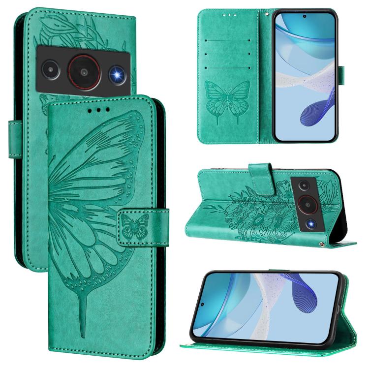 Embossed Butterfly Leather Phone Case, For ZTE Blade A75 Pro 5G / T-Elite 5G, For ZTE Blade A76 4G, For ZTE Nubia S 5G A403ZT, For ZTE Blade V70 Vita / V70 Design, For ZTE Blade V70 Design, For ZTE Blade A75 5G / Nubia Focus