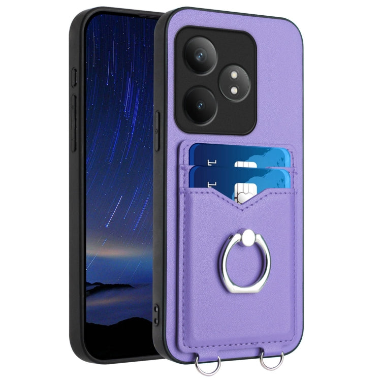 R20 Ring Card Holder Phone Case, For Realme 14, For Realme 14 Pro+, For Realme 14 Pro, For Realme GT Neo6 SE, For Realme GT Neo6 / GT 6T 5G, For Realme 12 Pro / 12 Pro+, For Realme P1 Pro 5G, For Realme Narzo 70 Pro 5G