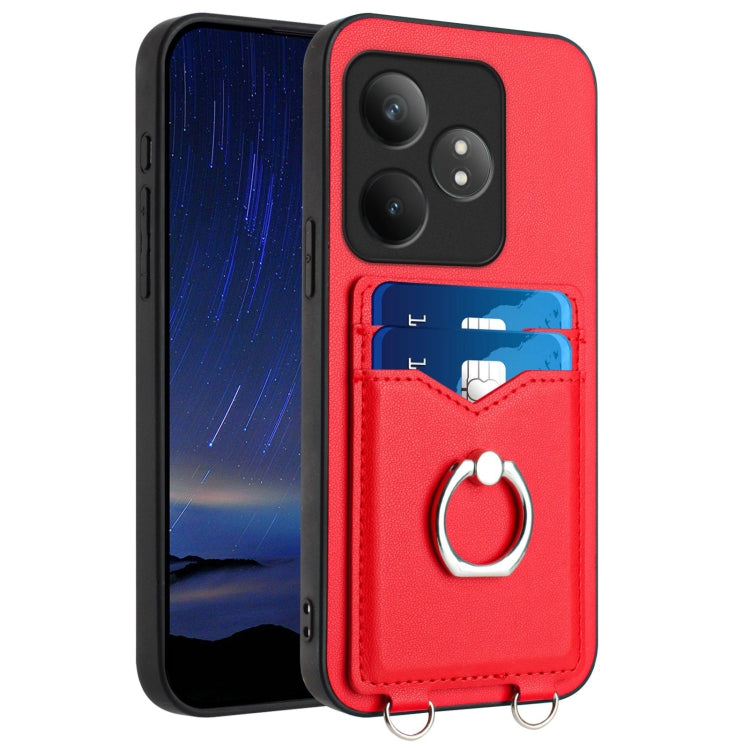 R20 Ring Card Holder Phone Case, For Realme 14, For Realme 14 Pro+, For Realme 14 Pro, For Realme GT Neo6 SE, For Realme GT Neo6 / GT 6T 5G, For Realme 12 Pro / 12 Pro+, For Realme P1 Pro 5G, For Realme Narzo 70 Pro 5G