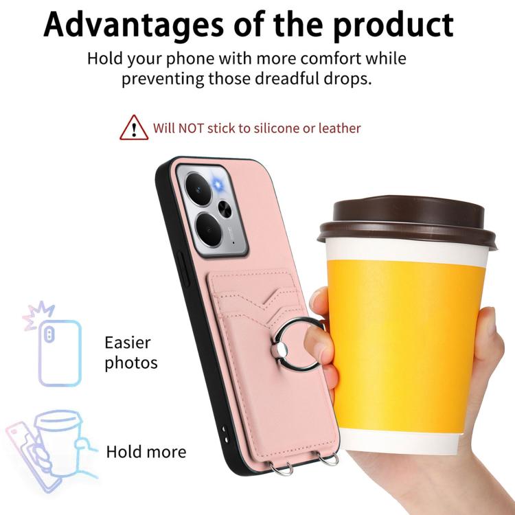 R20 Ring Card Holder Phone Case, For Realme 14, For Realme 14 Pro+, For Realme 14 Pro, For Realme GT Neo6 SE, For Realme GT Neo6 / GT 6T 5G, For Realme 12 Pro / 12 Pro+, For Realme P1 Pro 5G, For Realme Narzo 70 Pro 5G