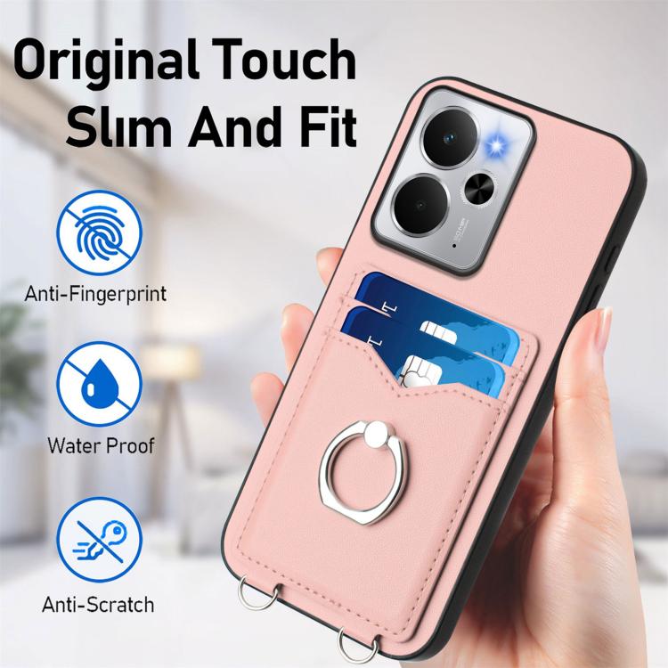 R20 Ring Card Holder Phone Case, For Realme 14, For Realme 14 Pro+, For Realme 14 Pro, For Realme GT Neo6 SE, For Realme GT Neo6 / GT 6T 5G, For Realme 12 Pro / 12 Pro+, For Realme P1 Pro 5G, For Realme Narzo 70 Pro 5G