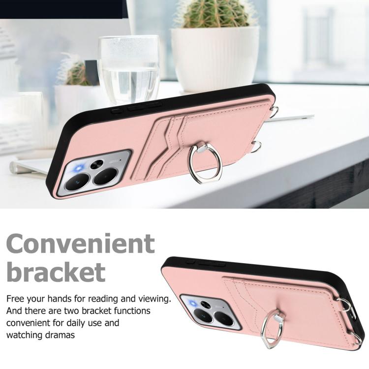 R20 Ring Card Holder Phone Case, For Realme 14, For Realme 14 Pro+, For Realme 14 Pro, For Realme GT Neo6 SE, For Realme GT Neo6 / GT 6T 5G, For Realme 12 Pro / 12 Pro+, For Realme P1 Pro 5G, For Realme Narzo 70 Pro 5G